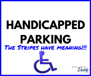 Handicapped parking has its perks, but not when another driver doesn't understand how parking in a spot for wheelchair users works. The stripes have meaning! This blogger designed a handicapped parking cone to solve this big problem. | www.WheelchairDaddy.com